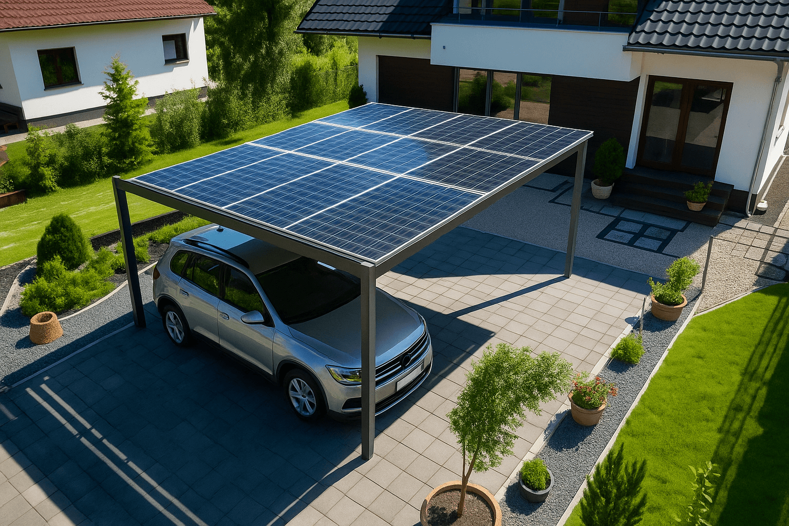 Solar Carport mit Solardach